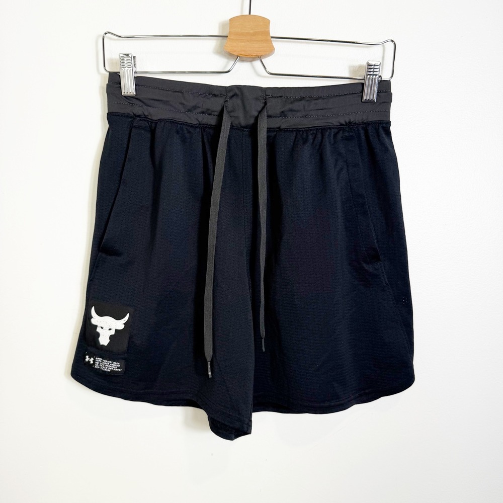 Under Armour Shorts Mens Medium Black Project Rock Brahma Bull Mesh Athletic